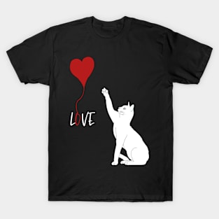 Cat with heart .valentine day T-Shirt